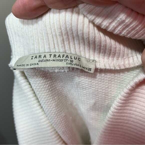 TRAFALUC Zara White Sherpa Sweater Teddy Boucle Cozy Relax fit Sz S Minimalist - Picture 7 of 9